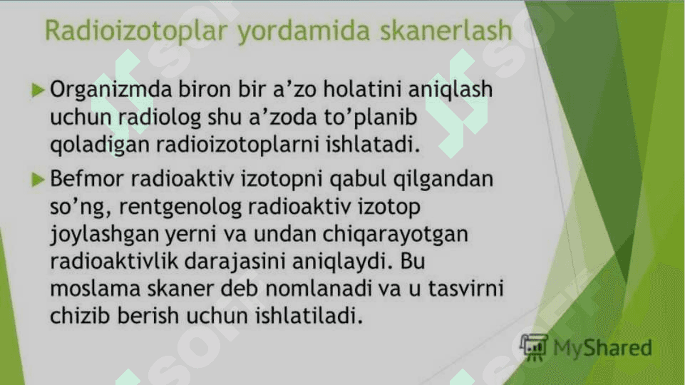 YADRO KIMYOSINING  TIBBIYOTDAGI O’RNI 8