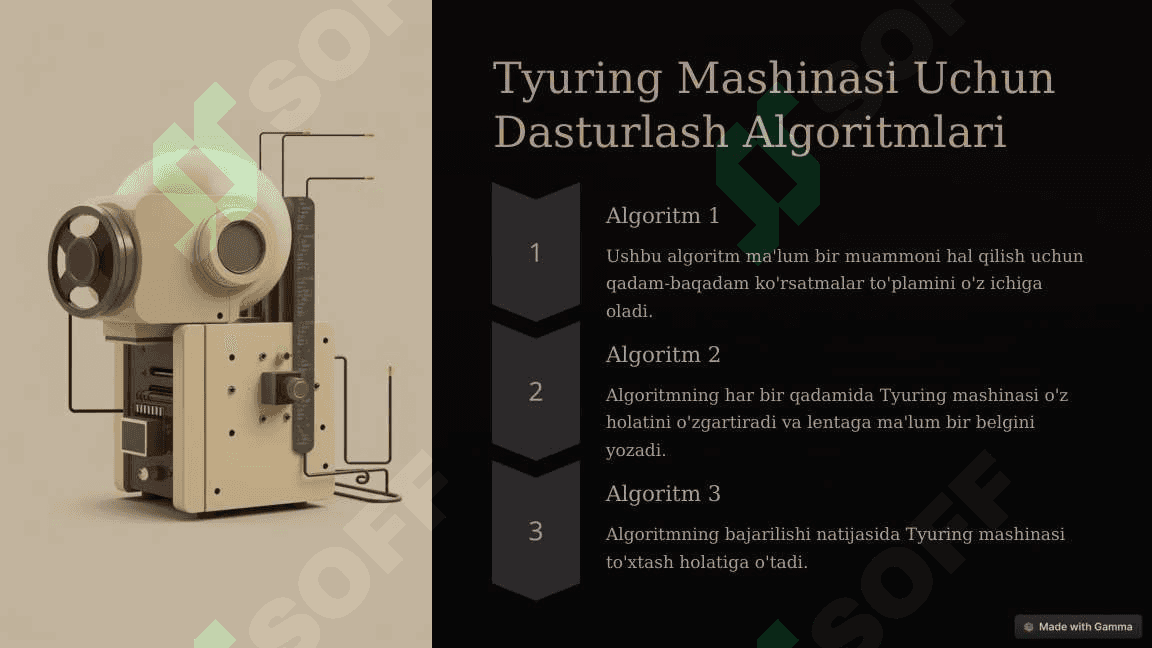 Tyuring mashinasi uchun dasturlash. 7