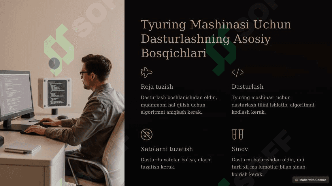 Tyuring mashinasi uchun dasturlash. 8