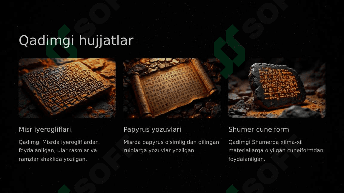 Hujjatlarning paydo bo'lishi va tarixi 4