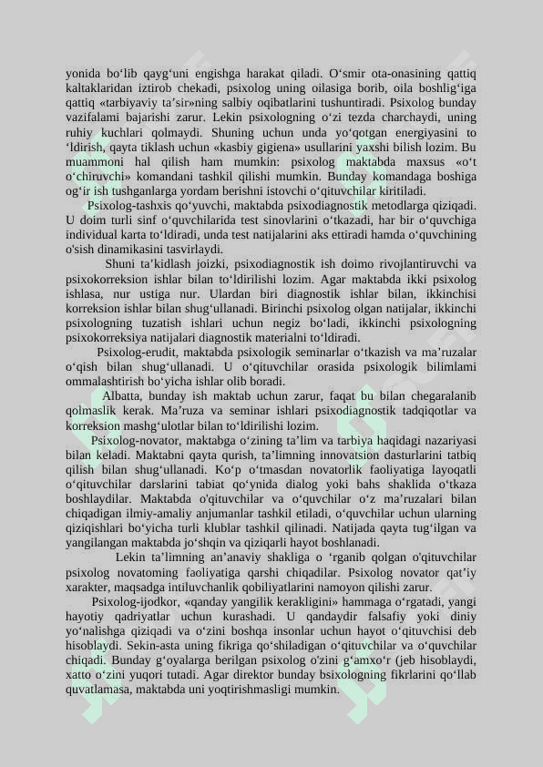 Psixologning faoliyat modellari 2