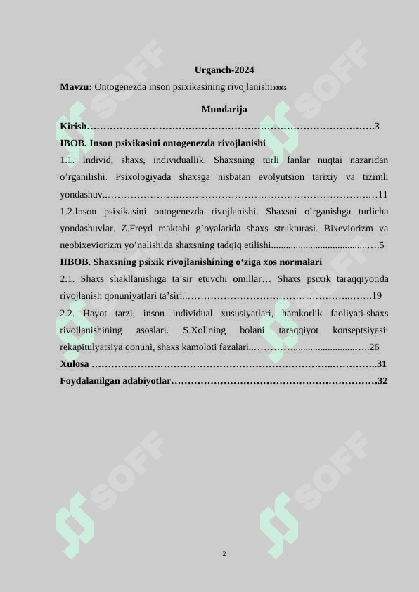 Ontogenezda inson psixikasining rivojlanishi 2