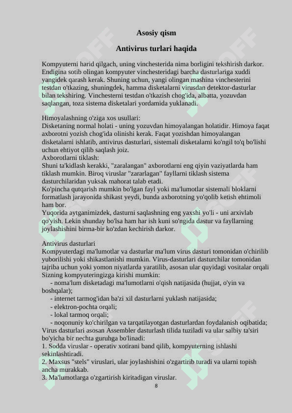 Antivirus dasturlari bilan ishlash (Nod32 va boshqalar) 8