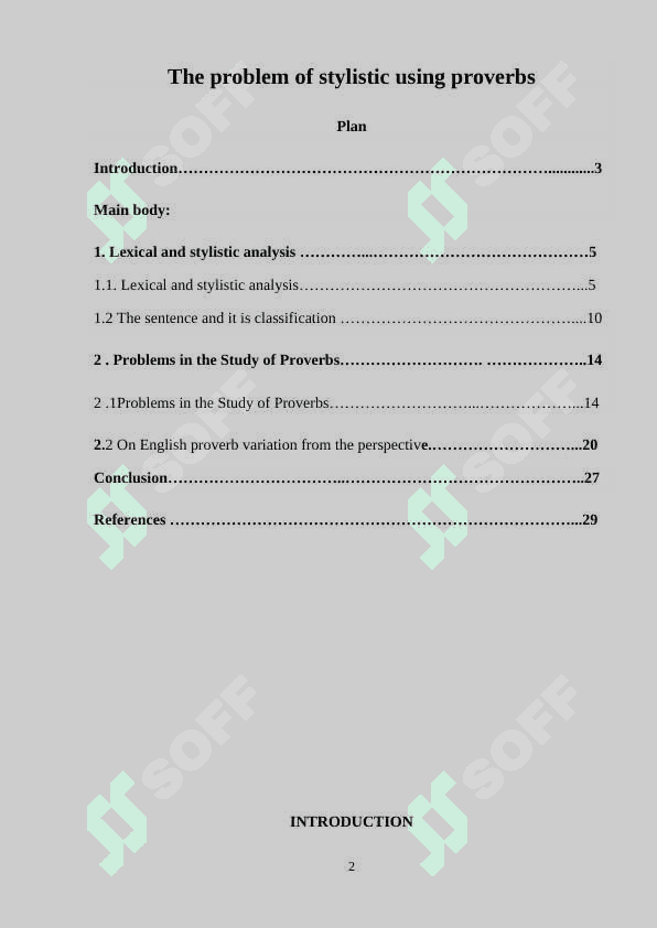 The problem of stylistic using proverbs 2
