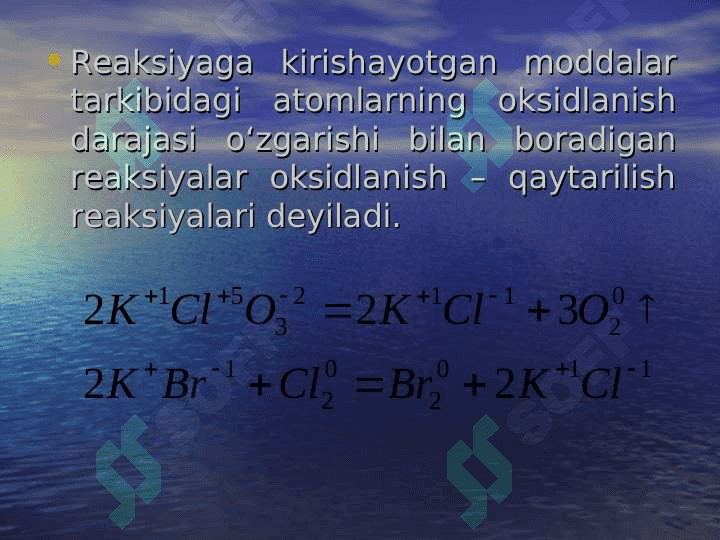 Oksidlanish-qaytarilish rеaksiyalari 2