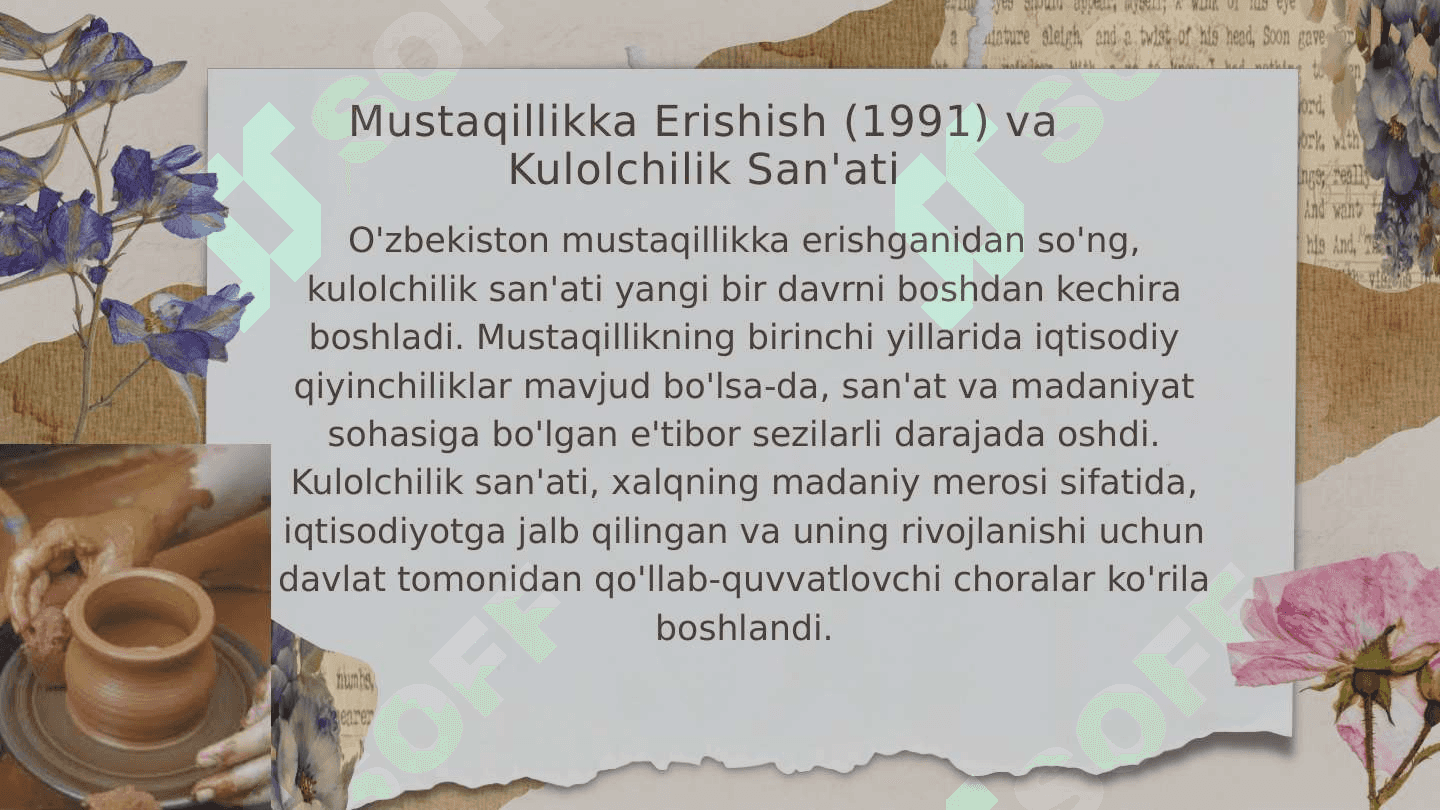 MUSTAQILLIK YILLARIDA KULOLCHILIK SAN'ATI 6