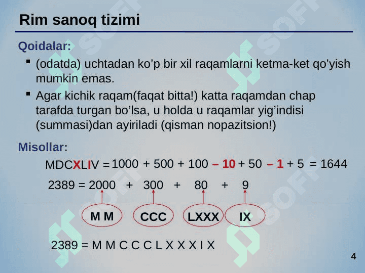 Sanoq sistemalari 4