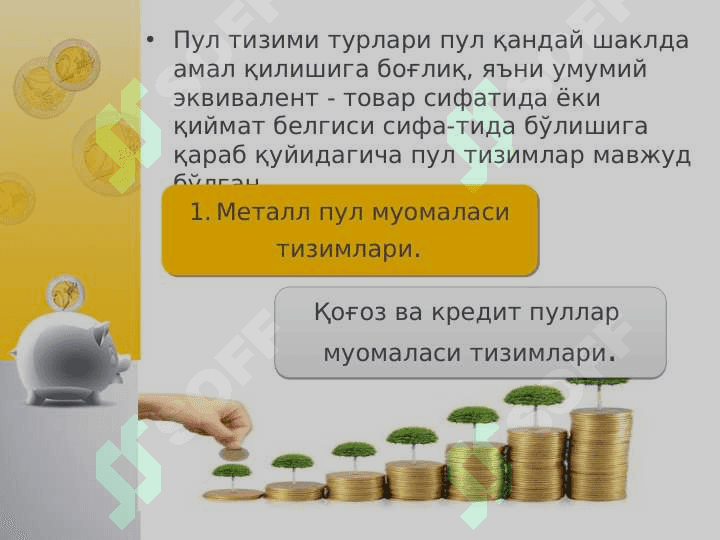 Pul tizimi mazmuni va elementlari 3