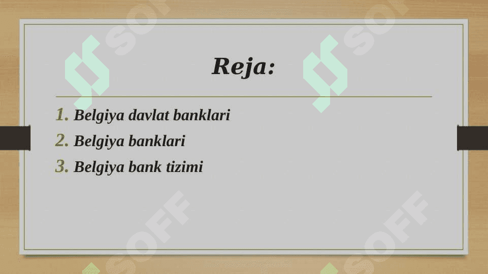 Belgiya Bank tizimi 2