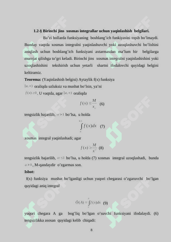 Xosmas integrallar 8