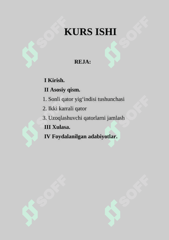 Ikki karrali qatorlar 2