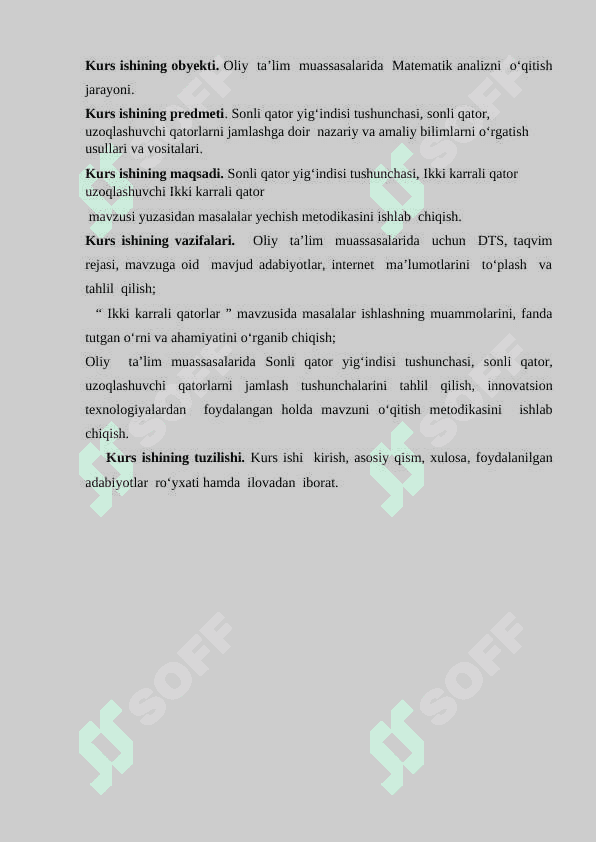 Ikki karrali qatorlar 4