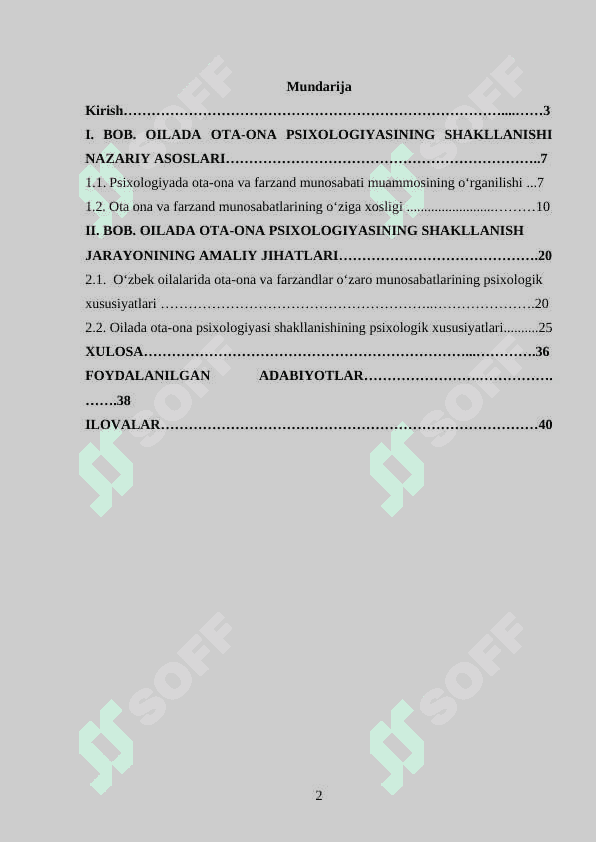Oilada ota-ona psixologiyasi shakllanishining psixologik xususiyatlari 2