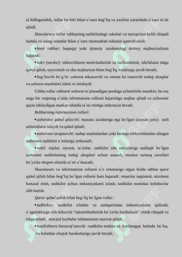 TASHKILOT MADANIYATI VA RAHBARNING UNDAGI ROLI 6