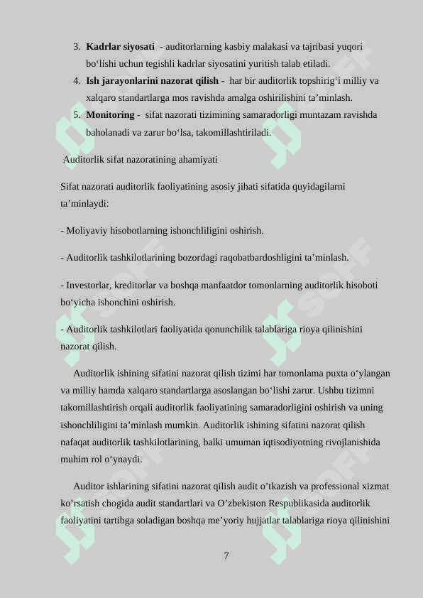 Auditor ishining sifatini nazorat qilish 7