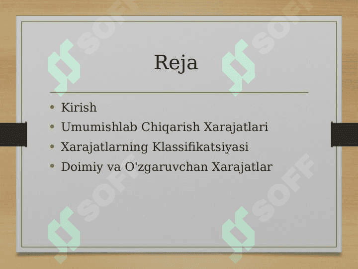Biznesda Umumishlab Chiqarish Xarajatlar Hisobi 2