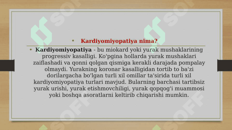 Kardiomiopatiya
turlari 2