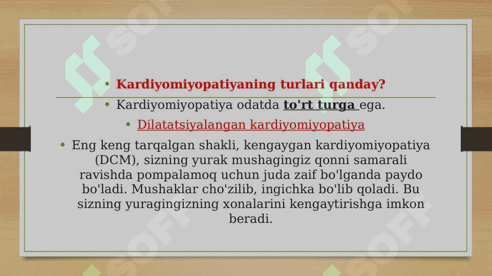 Kardiomiopatiya
turlari 3