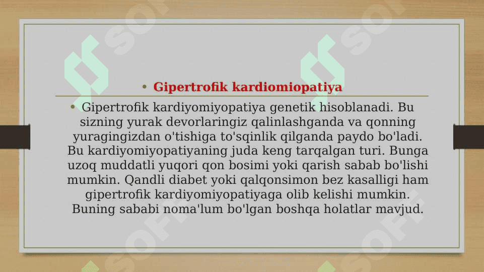 Kardiomiopatiya
turlari 4
