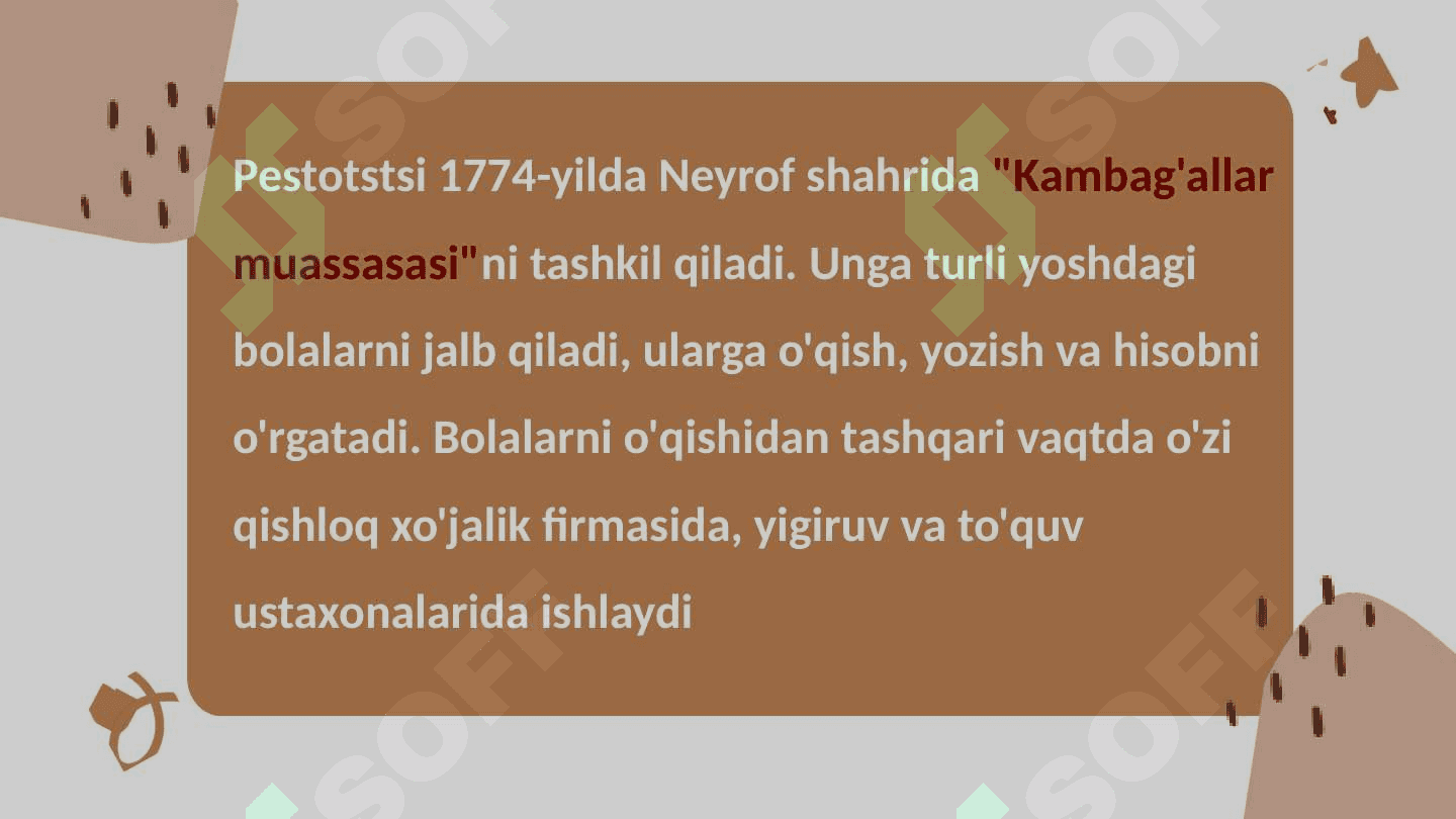 Iogann Genrix Pestalotstsining pedagogik g'oyalari 2