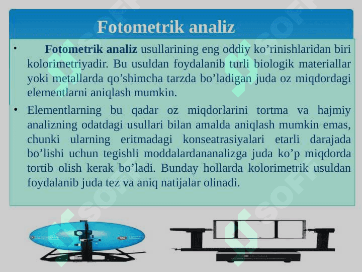 Optik analiz usullarining qo'llanilishi 6