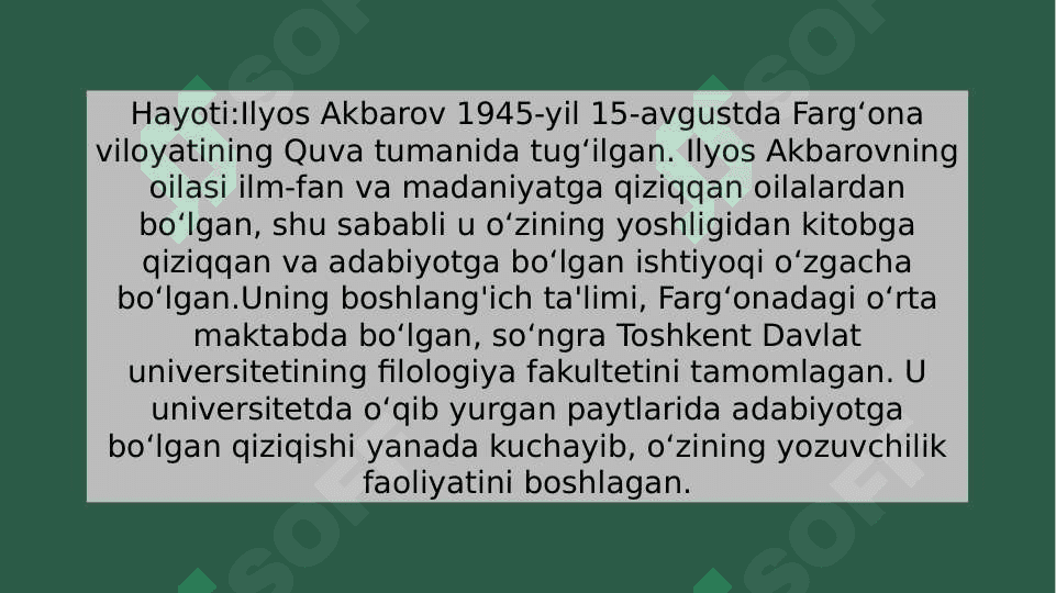 Ilyos Akbarov hayoti va ijodiy faoliyati. 3