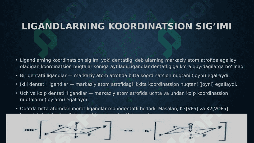 Kompleks birikmalar. Kompleksonometriya 4