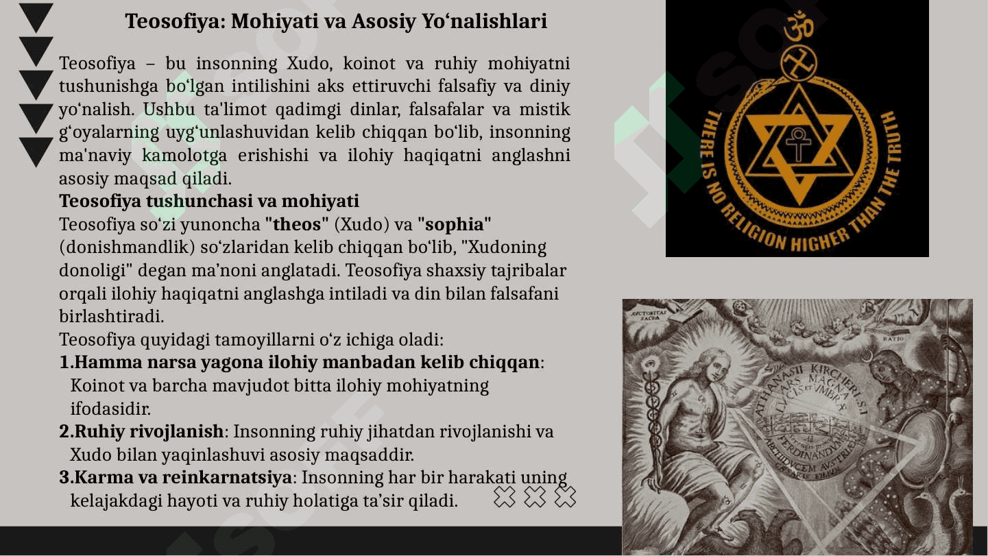 Din, dinshunoslik, din falsafasi, teologiya , teosofiya, xudojo`ylik, diniy e`tiqod, aqida, ilohot tushunchalari 8