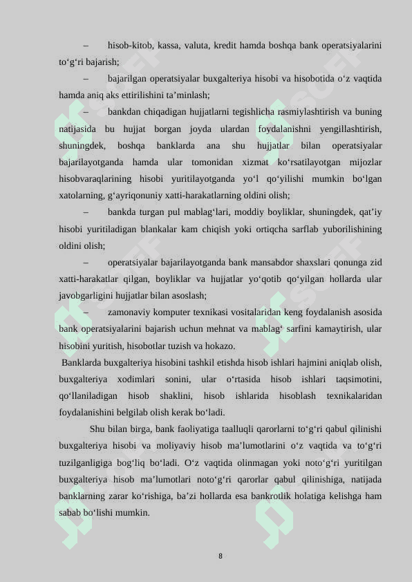 Bank balansi va uning tarkibiy tuzilmasi 8