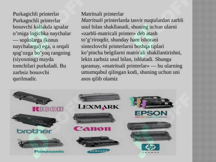 Printer va uning  turlari haqida 4