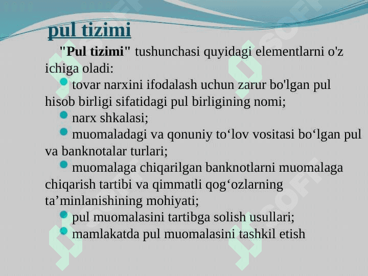 Pul tizimi 3