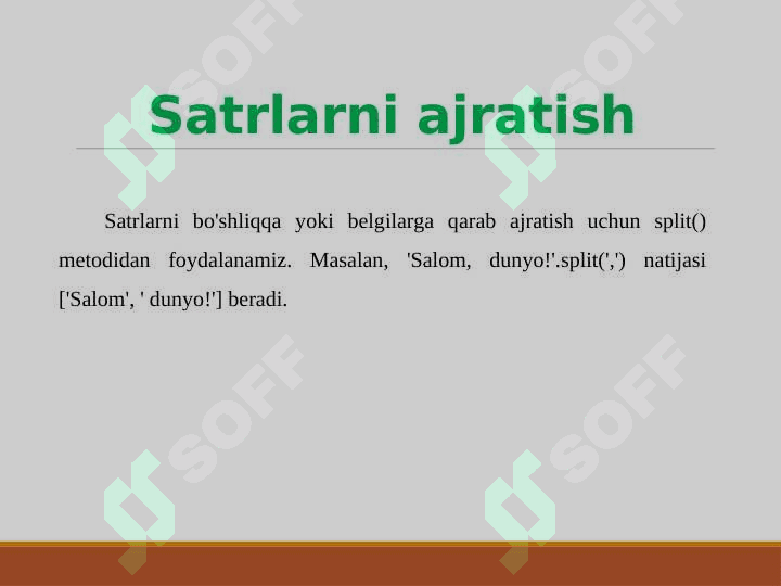 Satrlar bilan ishlash 7