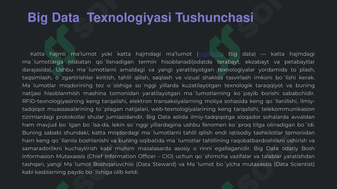 Big data texnologiyasi nima. 2