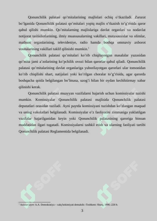 O’zbekiston Respublikasi Oliy Majlisi qonunchilik palatasi va senati qo’mita va komissiyalarini shakllantirish, qo’mita va komissiyalar faoliyatining asosiy yo’nalishlari 3