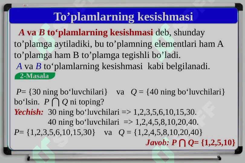 To‘plamlar nazaryasiga oid masalalar 6