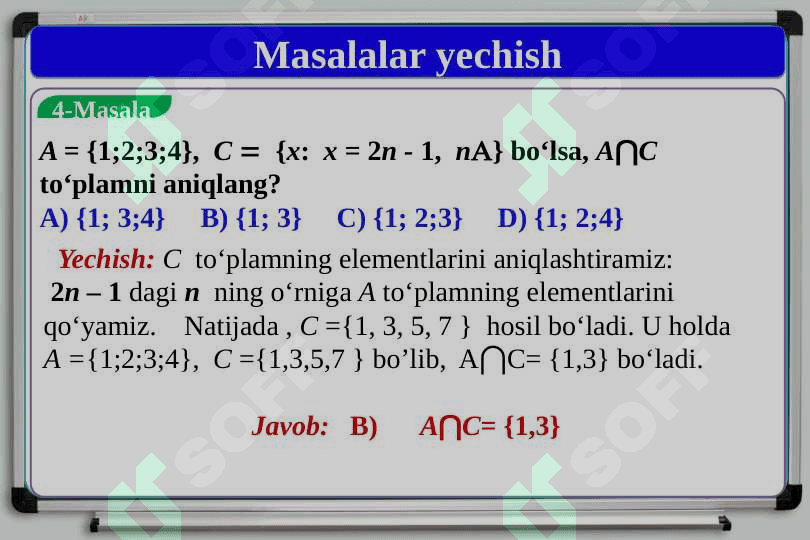 To‘plamlar nazaryasiga oid masalalar 8