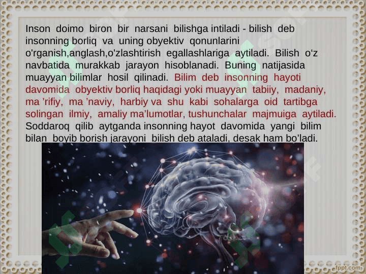 BILISH  FALSAFASI 5