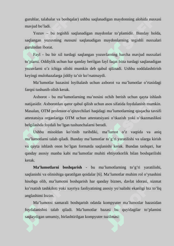Aeraport ma`lumotlar bazasini loyihalash 5
