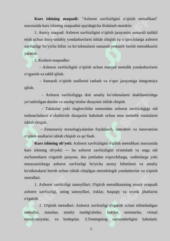 Axborot xavfsizligini o‘qitish metodikasi 5