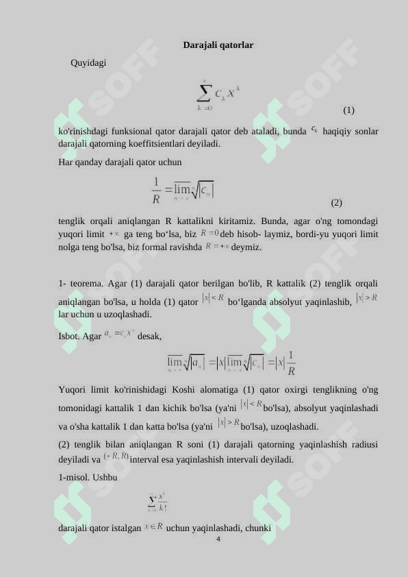 Darajali qatorlar 4