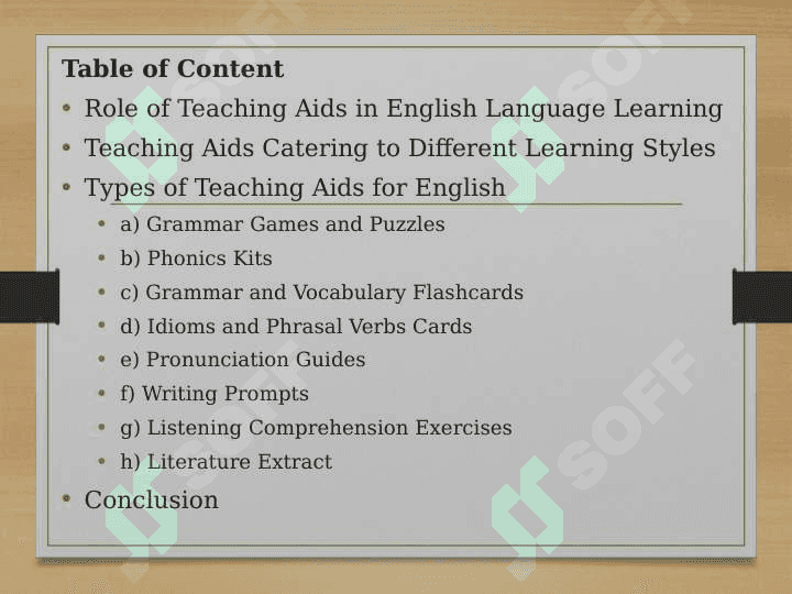 Creating teaching aids for teaching English 2