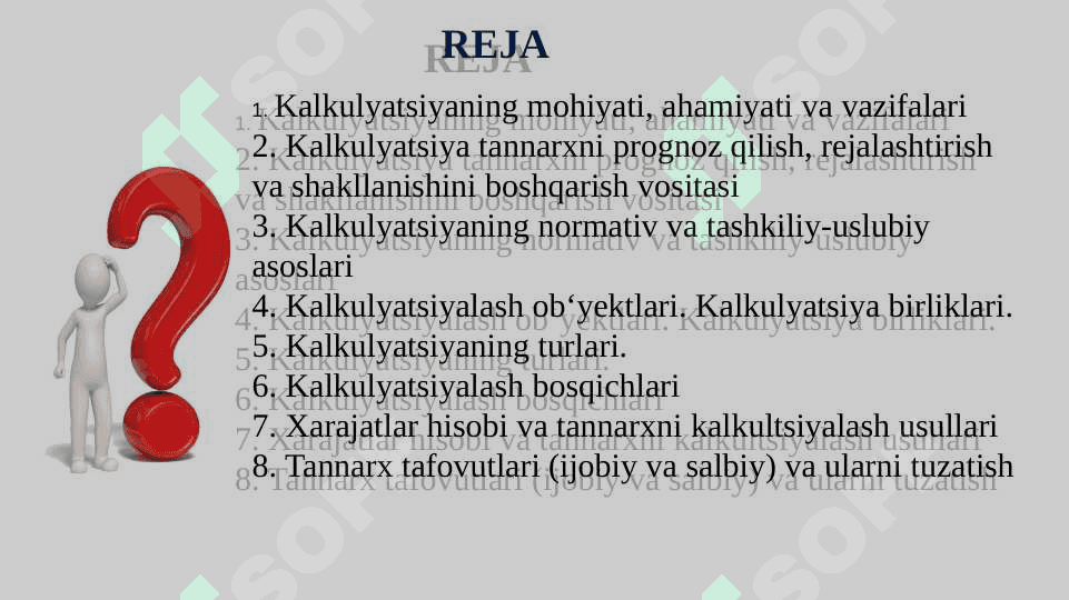 MAHSULOT (ISH, XIZMAT)LAR TANNARXINI KALKULYATSIYALASH 2