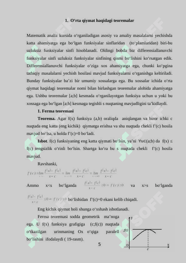 Differensial hisobning asosiy teoremalari 5