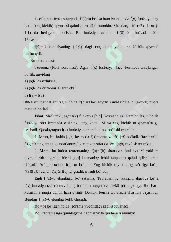 Differensial hisobning asosiy teoremalari 6