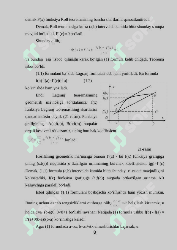 Differensial hisobning asosiy teoremalari 8