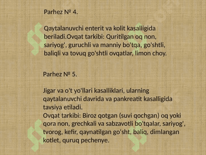 Parhez stollari 8