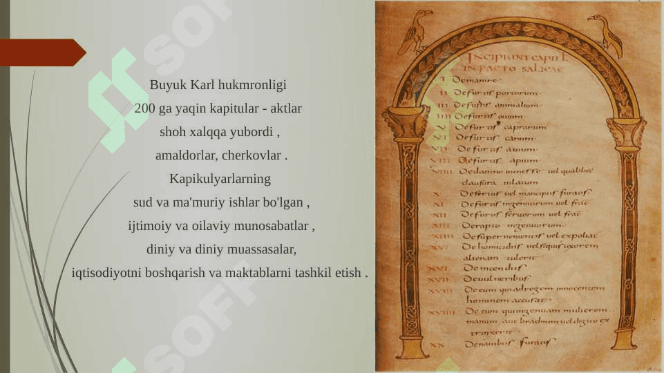 Ilk o’rta asrlarda g’arbiy Yevropaning tarixi 8