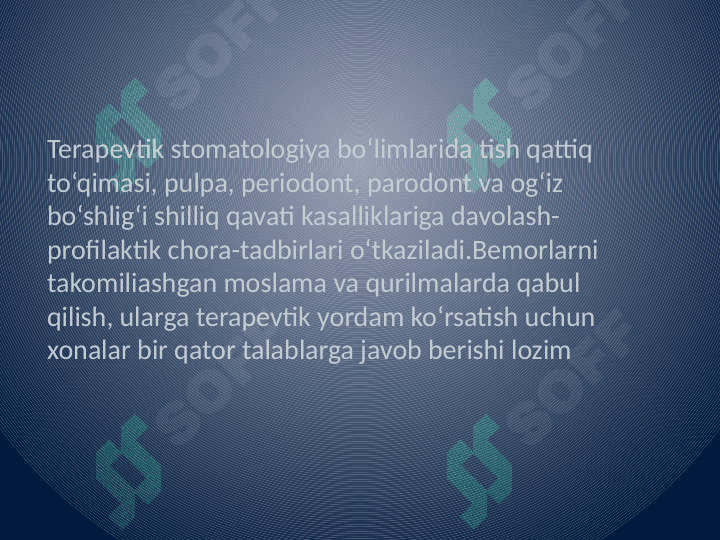 Stomatologiya xonasi
 va ish qurollari 5