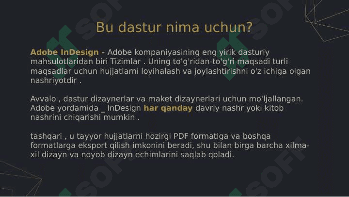 Indesign dasturida ishlash 2