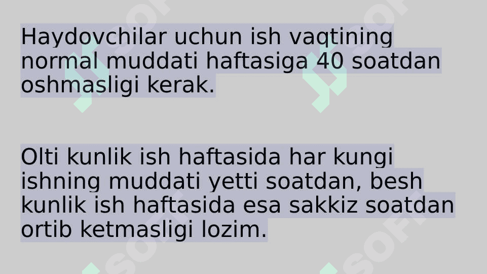 Haydovchilarning dam olish va ish vaqtlarini tashkil etish 4